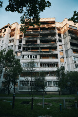 Residential building after a missile attack
