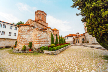 The monastery of Saint Naum on north Macedonia, ohrid lake - obrazy, fototapety, plakaty