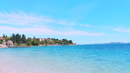 the clear blue sky of the Zadar Adriatic sea