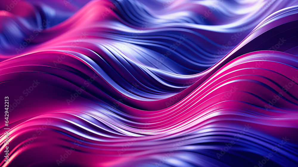 Poster pulsating neon waves futuristic visualization