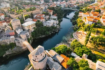 Wall murals Stari Most Historical Mostar Bridge known also as Stari Most or Old Bridge in Mostar, Bosnia and Herzegovina