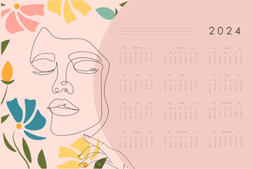 Fototapeta premium 2024 calendar