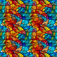 Fototapeta na wymiar Oilpainted stained glass background and wallpaper