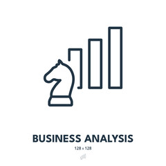 Business Analysis Icon. Analytics, Chart, Growth. Editable Stroke. Simple Vector Icon
