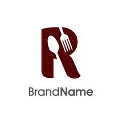 Initial R Spoon and Fork Logo