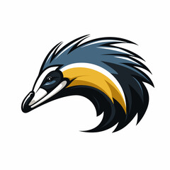 Obraz premium Esport vector logo anteater on white background side view, anteater icon, anteater sticker, anteater head