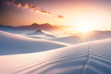 White sand and sunset