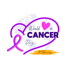 vector design commemorating world cancer day. February 4th world cancer day. awareness and preventing cancer. international cancer day.