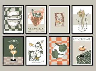  Food and drinks vector illustration collection. Art for postcards, branding, logo design, background. © iStarDesign