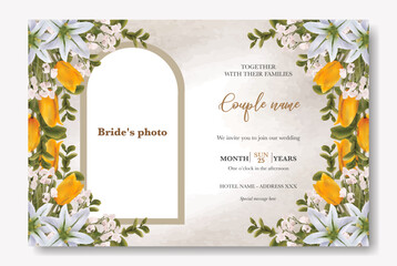 wedding invitation floral templates card