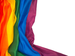 Part of the rainbow flag or LGBTQ flag is on a transparent background. Pride month