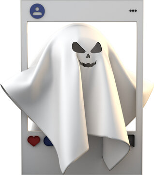 Ghost and post social a Halloween concept