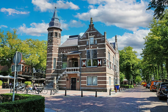 Oisterwijk, Netherlands (North Brabant) - July 9. 2023: Beautiful historical old town hall from 18th century in dutch town