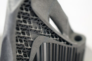Bionischer und leichtbauoptimierter 3d gedruckter Prototyp aus Metall - obrazy, fototapety, plakaty