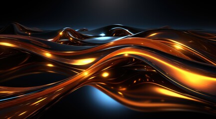 abstract background with golden lines on black background