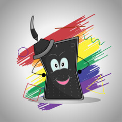 Cheerful tablet character Sleposharik