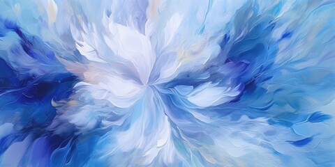 Fototapeta na wymiar Beautiful abstract blue impressionistic floral design background. beautiful Generative AI AIG32