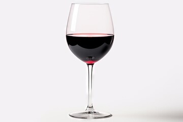 Realistic photo of red wine in a glass isolated