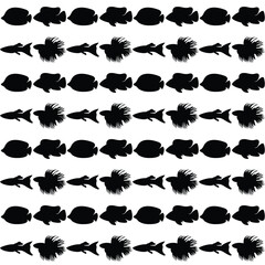 pattern with silhouettes of fish