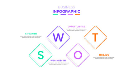Swot Analysis Infographic with modern concept.