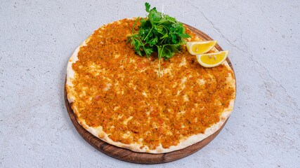 Lahmacun top view isolated