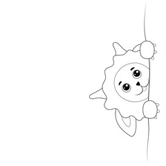 The outline of the fictional character of a ram is a monster, a coloring book on a white background. Vector illustration.