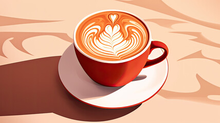 Latte Art Coffee Cup: Organic and Spicy