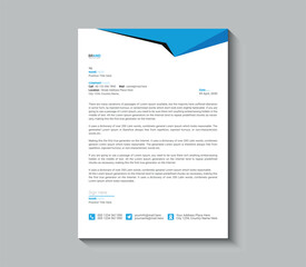 Modern blue and black letterhead template design