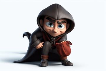 the character of a cool 3d thief