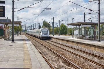 Fototapeta premium Train station and line in Portugal