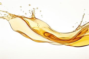 A photo of olive oil or motor oil gently creating waves captured against a white background