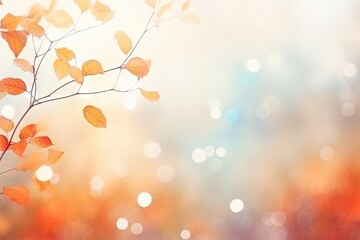 Abstract bokeh over blurred autumn background
