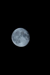 Blue Super Moon with black background 