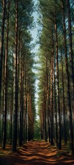 Footpath in the woods iPhone wallpaper made with Ai generative technology
