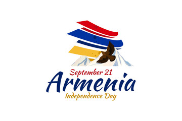 September 21, Independence Day of Armenia. vector illustration. Suitable for greeting card, poster and banner.