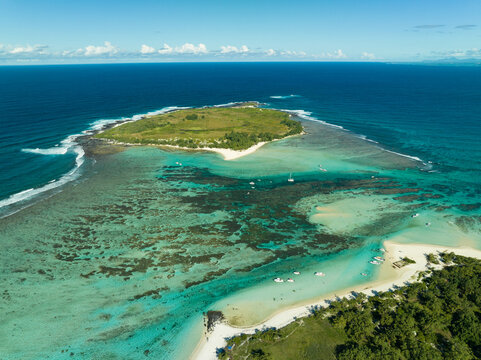 Aerial view: Flat island and Gabriel island, Mauritius