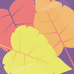 autumn background with beautiful leaf icons. vector illustration for greeting cards, flyers, banners, social media, wallpapers.