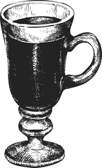 Hand Drawn Mulled Wine Beverage  Illustration