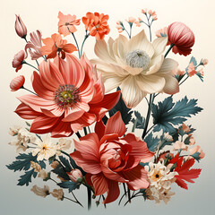 composition of different types of flowers and different colors