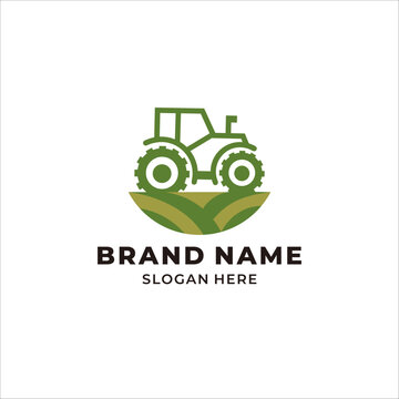heavy equipment vehicle tractor farming logo vector illustration 