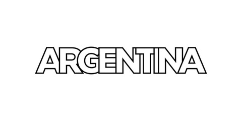 Argentina emblem. The design features a geometric style, vector illustration with bold typography in a modern font. The graphic slogan lettering.