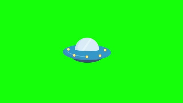 ufo display green screen cartoon ufo space animation