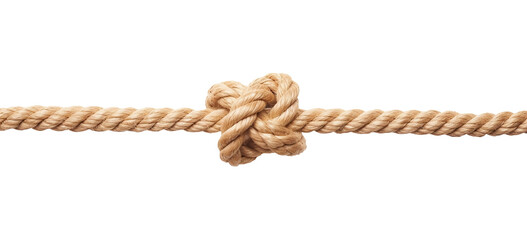 Rope knot isolated on transparent or white background, png - obrazy, fototapety, plakaty