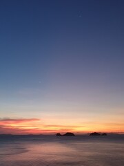Fototapeta premium A big sky colourful sunset over the ocean perfect picture for a social post