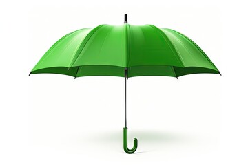 Green umbrella on white background