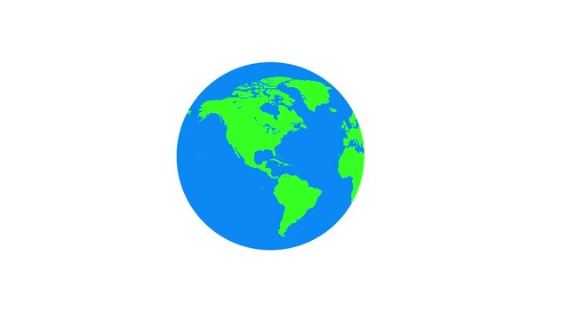 round earth earth green screen animation cartoon earth display earth rotating world map globe