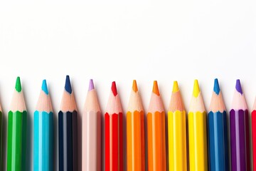 Fototapeta premium Isolated colored pencils on white background