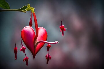 A beautifully composed capture of a single Bleeding Heart flower against different backgrounds
