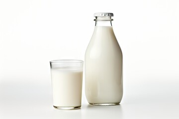Isolated milk container on white surface