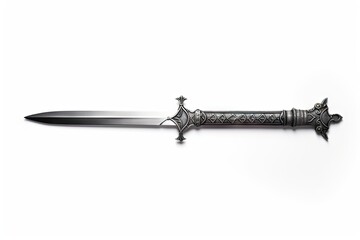 Isolated old sword on white background